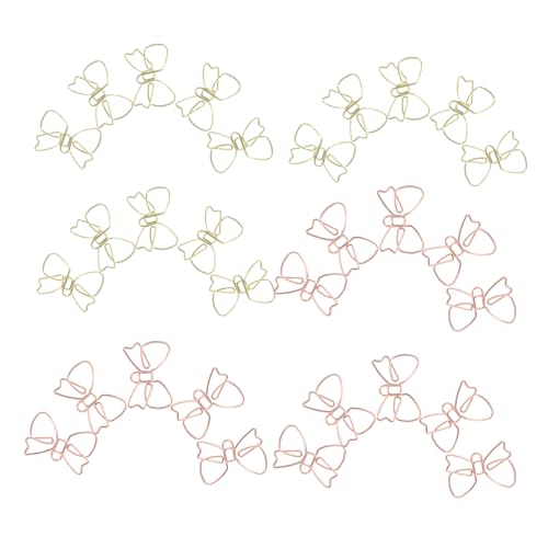 Operitacx 60 Stück Teiliges Bowknot Metall Büroklammern Doppelt Elektroplatiert in Gold und Roségold Robuste Mini Paperclips für Effiziente Dokumentenorganisation Niedliche Cartoon Clips für Operitacx 60 Stück Teiliges Bowknot Metall Büroklammern Doppelt Elektroplatiert in Gold und Roségold Robuste Mini Paperclips für Effiziente Dokumentenorganisation Niedliche Cartoon Clips für von Operitacx