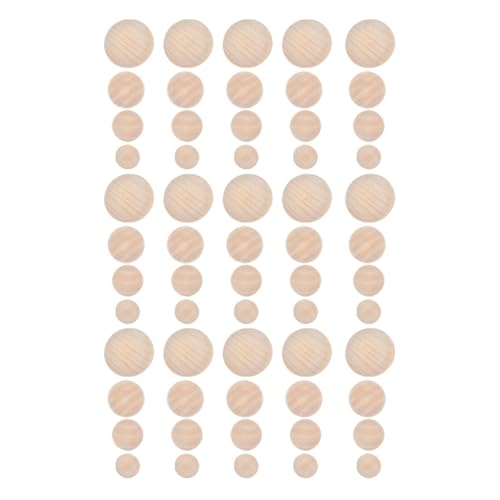 Operitacx 60 Stück Teiliges Halbrunde Holzperlen Natürlichem Holz Bastelbedarf für Kreative Projekte für DIY Fotorequisiten Heimdekoration und Kinderhandwerk von Operitacx