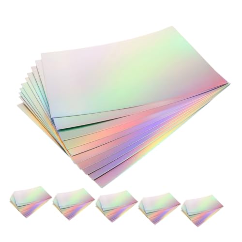 Operitacx 60 Stück Teiliges Metallic Spiegel Kartonpapier Holografisches Bastelpapier für Schillernde Folienblätter Robustes Kartenpapier für Scrapbooking Kartenherstellung und Diy-projekte von Operitacx