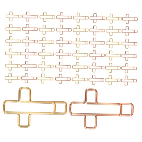 Operitacx 60 Stück Teiliges Niedliche Kreuz-büroklammern aus Metall Praktisch und Portabel als Lesezeichen für Büro Schule Journaling Spirituelles Design in Gold und Roségold für Christen von Operitacx