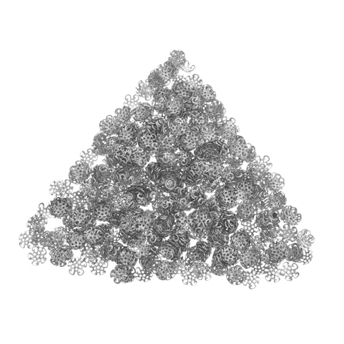 Operitacx 600 Stücke Metall Blüten Perlenkappen Endkappen Hohl Blumen Spacer für DIY Schmuckherstellung Armbänder Halsketten Ohrringe Silber von Operitacx