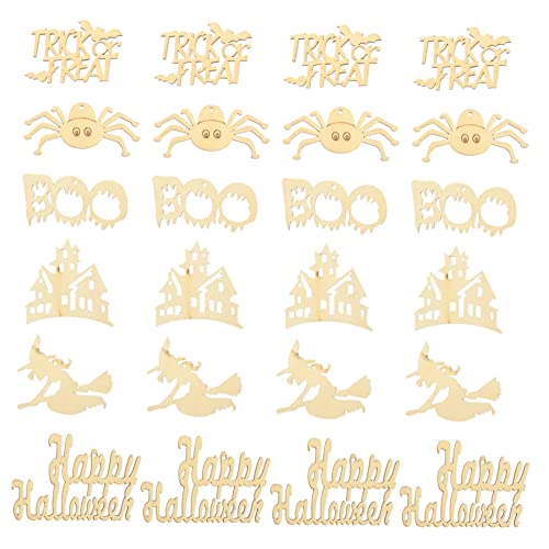 Operitacx 600Stücke DIY Holzscheiben für Halloween Dekoration Blanko Holzornamente für Kreative Bastelprojekte Material für Festtagsgestaltung von Operitacx