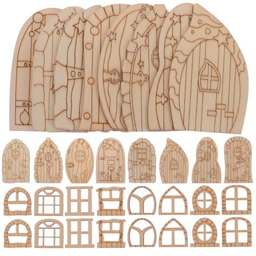 64 StüCk FeentüR Und Fenster Mini Holz-GartentüRen Unvollendet Diy Handwerk Feenhaus ZubehöR FüR Heimdekoration, Miniatur Garten Landschaft Und Bastelprojekte 64 StüCk FeentüR Und Fenster Mini Holz-GartentüRen Unvollendet Diy Handwerk Feenhaus ZubehöR FüR Heimdekoration, Miniatur Garten Landschaft Und Bastelprojekte von Operitacx
