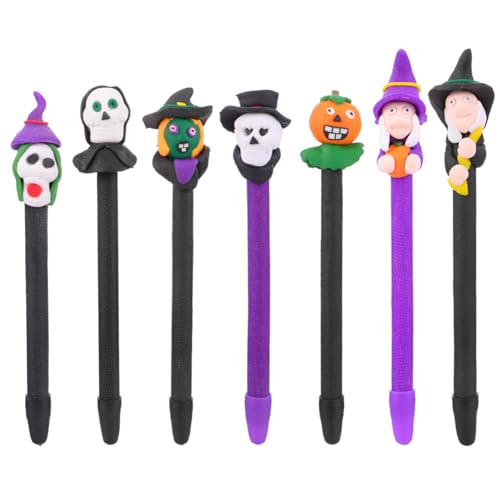 Operitacx 7 Stück Teiliges Halloween Kugelschreiber mit Kreativen Polymer Clay Spitzen Niedliche Kürbis und Motive Sicherer Tragbarer Schreibstift für Schule Büro und Partydekoration Operitacx 7 Stück Teiliges Halloween Kugelschreiber mit Kreativen Polymer Clay Spitzen Niedliche Kürbis und Motive Sicherer Tragbarer Schreibstift für Schule Büro und Partydekoration von Operitacx