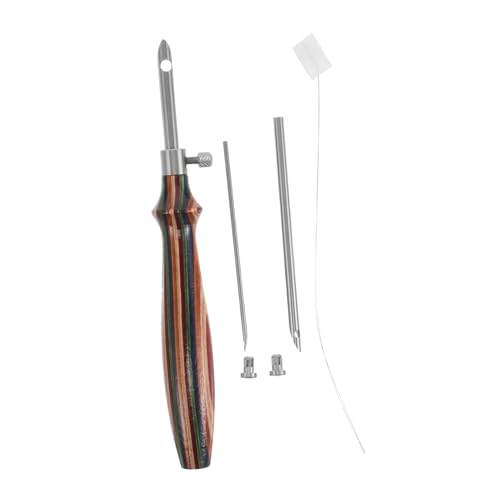 Operitacx 7 Stück Teiliges Punch Needle Set mit Ergonomischem Holzgriff Dicke Sticknadeln für Effizientes Sticken Langlebig und Sicher Geeignet für Anfänger und Profis Vielseitig für von Operitacx