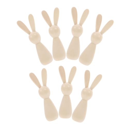 Operitacx 7 Stück Unlackierte Hasenfiguren Natürlichem Holz für Kinderprojekte Handgefertigte Unbemalte Dekoration für Ostern Operitacx 7 Stück Unlackierte Hasenfiguren Natürlichem Holz für Kinderprojekte Handgefertigte Unbemalte Dekoration für Ostern von Operitacx