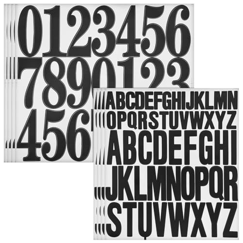 Operitacx 8 Blätter selbstklebende Papierbuchstaben und Zahlen Buchstabenaufkleber aus Vinyl selbstklebende Hausnummern buchstaben aufkleber buchstaben sticker Beschriftung von Operitacx