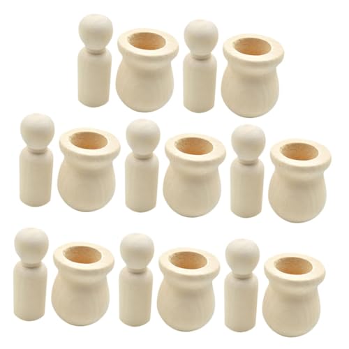 Operitacx 8 Satz Teiliges DIY Holzpuppen bastelset Natürliche Unbemalte Holzfiguren mit Sockel Kreative Holz peg dolls für Vorschulkinder Vielseitiges Bastelhandwerk für Individuelle Operitacx 8 Satz Teiliges DIY Holzpuppen bastelset Natürliche Unbemalte Holzfiguren mit Sockel Kreative Holz peg dolls für Vorschulkinder Vielseitiges Bastelhandwerk für Individuelle von Operitacx