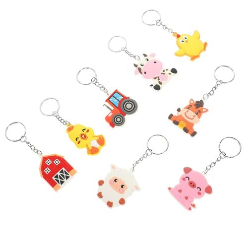 Operitacx 8 Stück Teiliges Bauernhof Schlüsselanhänger Niedliche Cartoon Tier Anhänger Vielseitige Taschen und Rucksack Dekoration Weiche Schlüsselanhänger für Alltag und Operitacx 8 Stück Teiliges Bauernhof Schlüsselanhänger Niedliche Cartoon Tier Anhänger Vielseitige Taschen und Rucksack Dekoration Weiche Schlüsselanhänger für Alltag und von Operitacx