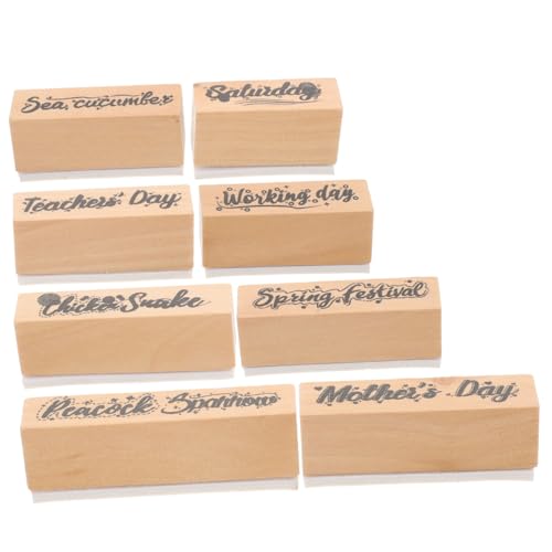 Operitacx 8 Stück Teiliges Holz Stempel für Scrapbooking DIY Handgemacht Buchstabenstempel Kreative Bastelstempel Geeignet für Karten Tagebücher Geschenkanhänger und Dekorative Projekte von Operitacx