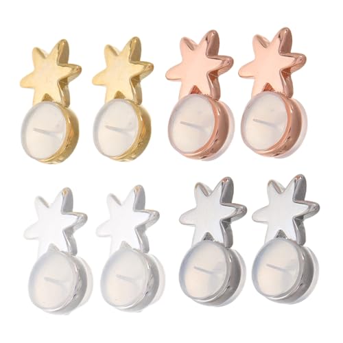 Operitacx 8 Stück Teiliges Ohrstecker Stopper Silikon ohrring Verschluss mit Liftfunktion Langlebig und Komfortabel Farbiges Metall design in Gold Weißgold Silber und Roségold für Partys Operitacx 8 Stück Teiliges Ohrstecker Stopper Silikon ohrring Verschluss mit Liftfunktion Langlebig und Komfortabel Farbiges Metall design in Gold Weißgold Silber und Roségold für Partys von Operitacx