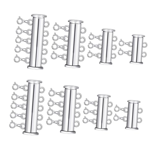 Operitacx 8 Stück Teiliges Schmuck mit Perlenverschluss für Armbänder und Silberne Schiebe Lock Clips für Mehrsträngige Diy Schmuckkombinationen Einfach zu Verwenden und Langlebig von Operitacx