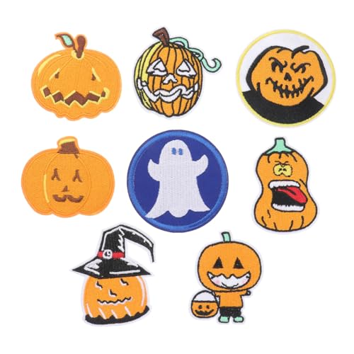 Operitacx 8 Stück Teiliges Set Cartoon Stickerei Aufnäher zum Aufnähen Weiche Stoffapplikationen für Halloween Kleidung Diy Flicken zum Verzieren von Jacken Taschen und Textilien von Operitacx