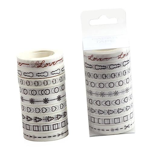 Operitacx 9 Stück Teiliges Set Washi Tape DIY Dekoratives Klebeband für Scrapbooking und Handwerk Hochwertiges Masking Tape für Planner und von Operitacx