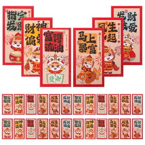 Operitacx 90 Stück Chinesische Neujahrs-rotumschläge Jahr Des Pferdes Traditionelle Hong Bao Geldumschläge aus Papier für Frühlingsfest Feierlichkeiten und Familienfeiern Operitacx 90 Stück Chinesische Neujahrs-rotumschläge Jahr Des Pferdes Traditionelle Hong Bao Geldumschläge aus Papier für Frühlingsfest Feierlichkeiten und Familienfeiern von Operitacx