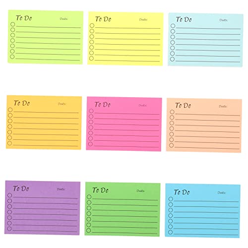 Operitacx 9Stücke Fluoreszierende Haftnotizen Selbstklebende Memo Pads für Büro Schule und Zuhause Praktische Notizblöcke Bunten Kreatives Design für Dokumente von Operitacx