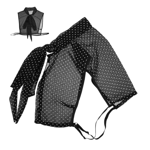 Operitacx Abnehmbarer Schwarzer Spitzenkragen Damen Bluse Falscher Hemdkragen Langlebig Modisch für Herbst Winter Vielseitige Outfits von Operitacx