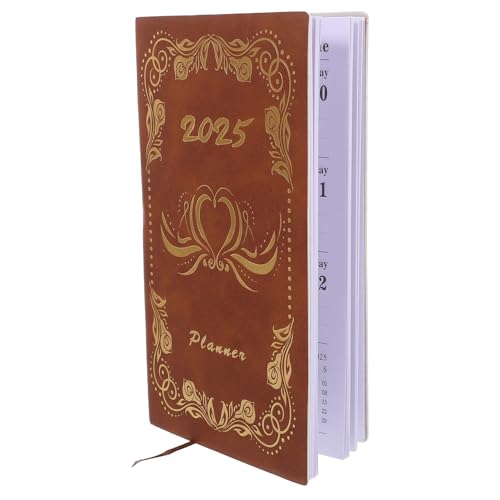 Operitacx Agenda-Buch Tag Planenplaner Agenda Organizer Täglicher Planer Notizblock Kalender Agenda -Buch Taschenplan planen Büroplaner Wöchentliche Planungsblock Wochenplaner Papier Braun von Operitacx