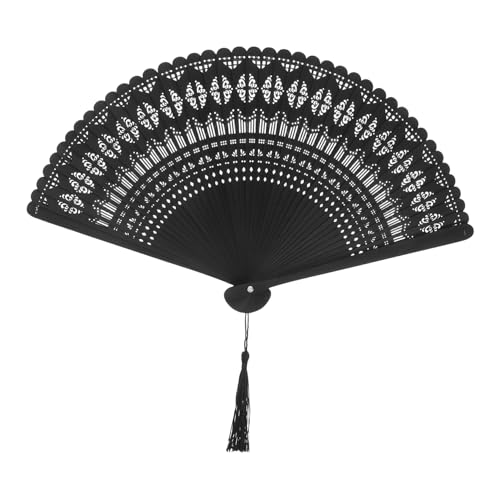 Operitacx Akkordeon-tanzfächer Aus Bambusseide Quadratisch Vintage Schwarz Mit Quaste Chinesische Handfächer Für Kulturelle Darbietungen Und Dekoration Operitacx Akkordeon-tanzfächer Aus Bambusseide Quadratisch Vintage Schwarz Mit Quaste Chinesische Handfächer Für Kulturelle Darbietungen Und Dekoration von Operitacx