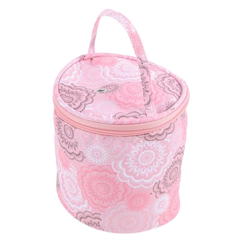 Operitacx Aufbewahrungstasche aus Wolle Häkelgarn-Organizer Garnhalter Stricktasche gehäkelte Aufbewahrungstasche Organisator zur Aufbewahrung von Garn Häkeltasche Polyester Rosa von Operitacx