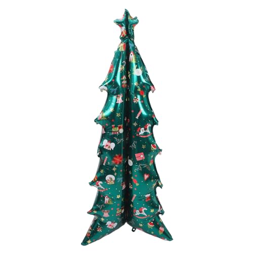 Operitacx Aufblasbare Weihnachtsbaumballons Foil Ferienballon für Partys Urlaubsballerdekoration Weihnachtsbaumballon für Partys Aufblasbares Baumdekor aufblasbarer Baum Aluminiumfolie Grün von Operitacx
