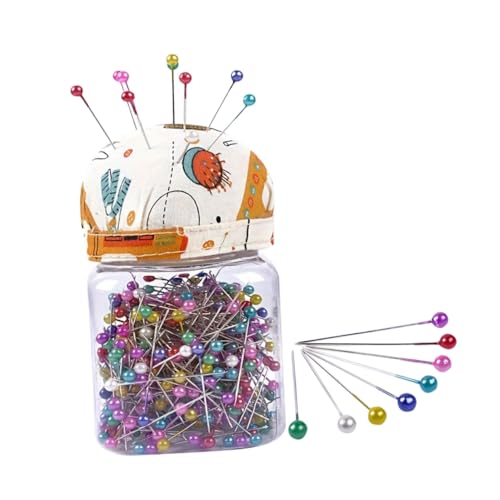 Operitacx Ball Head Quilting Pins Stabile Positionierungsnadeln für Präzises Nähen mit Praktischem Nadelkissen und Aufbewahrungsflasche für Dressmaking DIY Basteln und Schmuckdekoration von Operitacx