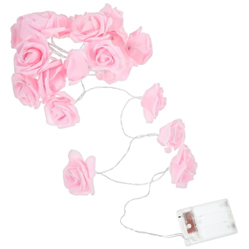 Operitacx Batteriebetriebene LED Rosen Lichterkette mit Pinken Rosenlampen Romantische Party und Hochzeitsdeko Innen und Außenbeleuchtung Flackerndes Dauerhaftes Licht für Festliche von Operitacx