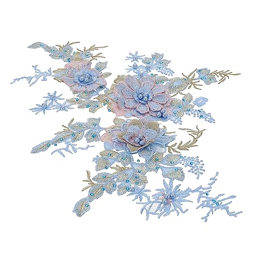 Operitacx Blumenspitze Bestickte Patches 3d Blumenaufkleber Handgemachter Kleidungsaufnäher Elegantes Nähapplikationsset von Operitacx