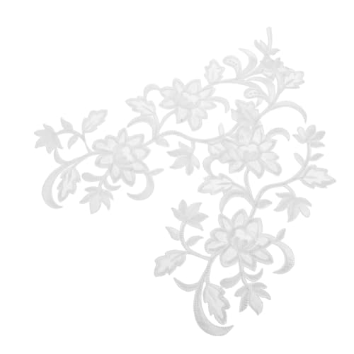 Operitacx Blumensticker Bestickte Spitzenblumenapplikation Aufnäher Stickmuster Aufbügeln Applikation Zum Aufbügeln Blumengestickte Bügeleisen Auf Fleck Stickerei Weiß von Operitacx