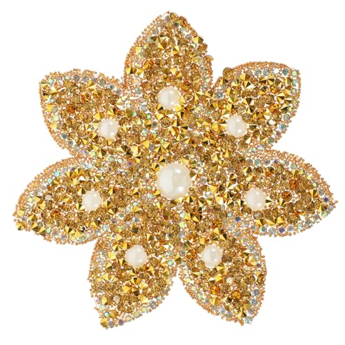 Operitacx Bügelbild Strass Applikation Blume Goldfarbene Blütenform Pailletten Patch zum Aufbügeln für Kleidung DIY Hochzeitskleid Dekoration Langlebig und Glänzend Operitacx Bügelbild Strass Applikation Blume Goldfarbene Blütenform Pailletten Patch zum Aufbügeln für Kleidung DIY Hochzeitskleid Dekoration Langlebig und Glänzend von Operitacx