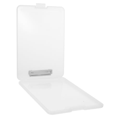 Operitacx Datei Aufbewahrungsbox Wasserdichtes Klemmbrett mit Aufbewahrung Hochleistungsklemme faltbares Klemmbrett Pflege Lehrer-Klemmbrett mit Stauraum Folio dokumentieren pp Transparent von Operitacx