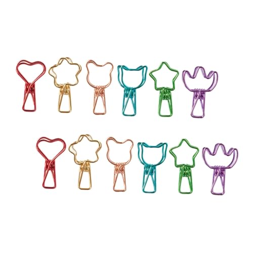 Operitacx 12Stücke Bunte Metallbinderclips Kawaii Papierklammern in Form von Sternen Herzen Katzen und Langlebige Büroklammern für Dokumente Schule und Kreative Projekte Operitacx 12Stücke Bunte Metallbinderclips Kawaii Papierklammern in Form von Sternen Herzen Katzen und Langlebige Büroklammern für Dokumente Schule und Kreative Projekte von Operitacx