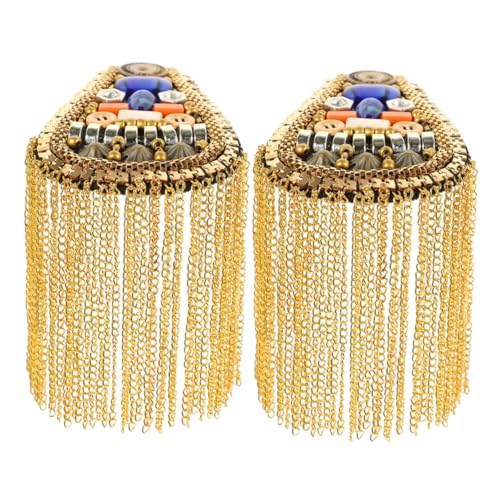 Operitacx Detachable Vintage Tassel Shoulder Epaulettes Aus Robustem Metall Mit Kettenverzierung Britisch Retro Stil Für Jacken Anzüge Kostüme von Operitacx