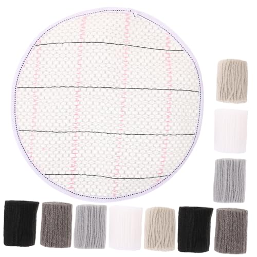 Operitacx Dicke Wolle Garn Knüpfteppich Set Zum Selberknüpfen Diy Knüpfgarn Für Teppichgestaltung Enthält Schwarzes Und Graues Garn #3 Mit Vorbedrucktem Runden Netzuntergrund Ideal Für Erwachsene Und Operitacx Dicke Wolle Garn Knüpfteppich Set Zum Selberknüpfen Diy Knüpfgarn Für Teppichgestaltung Enthält Schwarzes Und Graues Garn #3 Mit Vorbedrucktem Runden Netzuntergrund Ideal Für Erwachsene Und von Operitacx