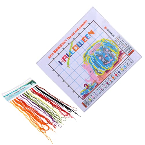 Operitacx Diy Halloween Kreuzstich Set Kürbis Katze Fädig Baumwolle Anfänger Stickpackung mit Nadeln für Erwachsene Operitacx Diy Halloween Kreuzstich Set Kürbis Katze Fädig Baumwolle Anfänger Stickpackung mit Nadeln für Erwachsene von Operitacx