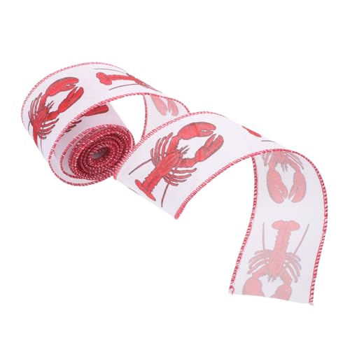 Operitacx Drahtkantenband mit Lobster-motiv Fadebeständiges Geschenkband für Verpackung DIY Schleifen Kranzdeko Sommerliche Party Feierdekoration Operitacx Drahtkantenband mit Lobster-motiv Fadebeständiges Geschenkband für Verpackung DIY Schleifen Kranzdeko Sommerliche Party Feierdekoration von Operitacx