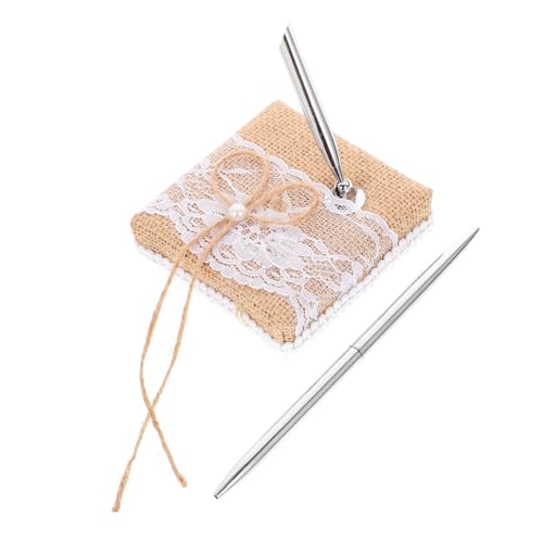 Operitacx Eleganter Hochzeitsstift aus Leinen und Zarter Mehrzweck Signierstift für Hochzeiten Praktischer und Dekorativer Kugelschreiber für Gästebücher und Feierlichkeiten von Operitacx