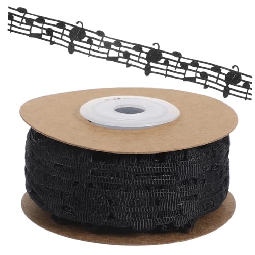 Operitacx Elegantes Schwarzes Diy Band mit Prächtigen Musiknoten für Partydekorationen Yards Vielseitig Einsetzbar für und Projekte von Operitacx
