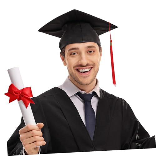 Operitacx Erwachsene Doktorhut mit Roter Quaste Graduation Cap für Abschlussfeier Verstellbar Langlebig Bequem für Hochschulabschluss Fotoshooting Kostüm und Party Operitacx Erwachsene Doktorhut mit Roter Quaste Graduation Cap für Abschlussfeier Verstellbar Langlebig Bequem für Hochschulabschluss Fotoshooting Kostüm und Party von Operitacx