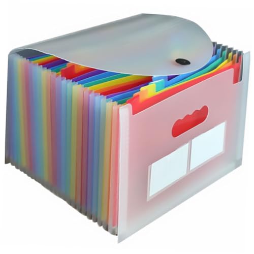 Operitacx Erweiterbarer Aktenordner mit Fächern Transparenter Regenbogen Fächermappe Leichte Kunststoff Akkordeonmappe mit Deckel für Büro Schule und Zuhause zur Dokumentenorganisation Operitacx Erweiterbarer Aktenordner mit Fächern Transparenter Regenbogen Fächermappe Leichte Kunststoff Akkordeonmappe mit Deckel für Büro Schule und Zuhause zur Dokumentenorganisation von Operitacx
