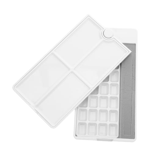 Operitacx Fächer Leere Aquarellpalette mit Drehfunktion Multifunktionale Kompakte Nasspalette aus Weiß zum Mischen von Wasserfarben Öl Acrylfarben für Unterwegs und Outdoor-künstler von Operitacx