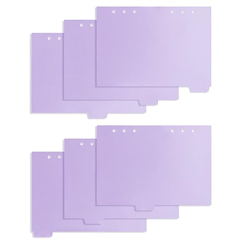 Operitacx Farbige Tabs 6 Stück A7-Ordner-Trennblätter Papierregister-Trennblätter Vertikale Registerseite Für 6-Loch-Ringbücher Notizbücher Tagebuch Journal Persönlicher Planer Violett Operitacx Farbige Tabs 6 Stück A7-Ordner-Trennblätter Papierregister-Trennblätter Vertikale Registerseite Für 6-Loch-Ringbücher Notizbücher Tagebuch Journal Persönlicher Planer Violett von Operitacx