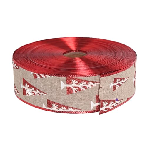 Operitacx Festliches Weihnachtsband mit Pinienmuster Lang Vielseitiges Diy Geschenkband zum Basteln Dekoratives Schleifenband für Hochzeiten und Weihnachtsdeko Einfach zu Verwenden und von Operitacx