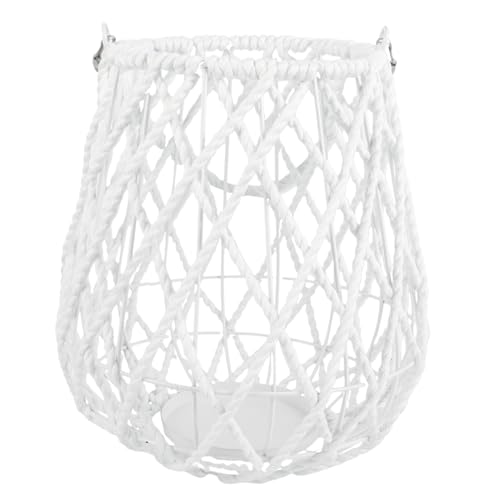 Operitacx Geflochtene Windlampe dekorative Kerzenhalter für das Wohnzimmer Stand Kerzenlaternen im Innenbereich Kerzenhalter für zu Hause geflochtene Kerzenhalter Eisen Weiß Operitacx Geflochtene Windlampe dekorative Kerzenhalter für das Wohnzimmer Stand Kerzenlaternen im Innenbereich Kerzenhalter für zu Hause geflochtene Kerzenhalter Eisen Weiß von Operitacx