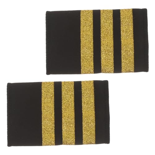 Operitacx Goldene Piloten schulterklappen Epauletten Traditionelle Uniform Schulterabzeichen für Herren Robuste Webband qualität Vintage Flugpersonal Accessoire für Kostüme und Cosplay von Operitacx