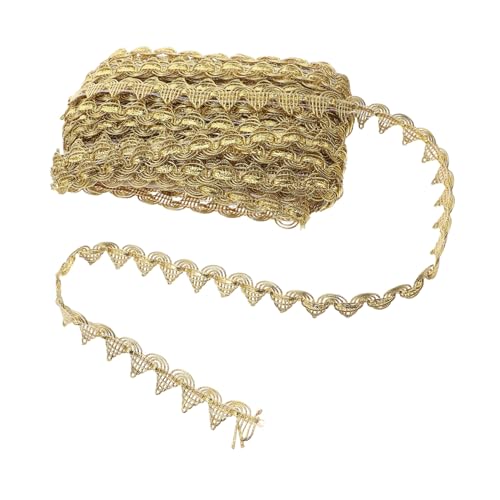 Operitacx Goldene Spitzenspitze Zierband nähen Applikation zum Nähen von Spitzen Wellenbesatz Gimp trimmen Verzierung Puppenkleidungsverkleidung Goldrand Brautschmuck Polyestergarn Operitacx Goldene Spitzenspitze Zierband nähen Applikation zum Nähen von Spitzen Wellenbesatz Gimp trimmen Verzierung Puppenkleidungsverkleidung Goldrand Brautschmuck Polyestergarn von Operitacx