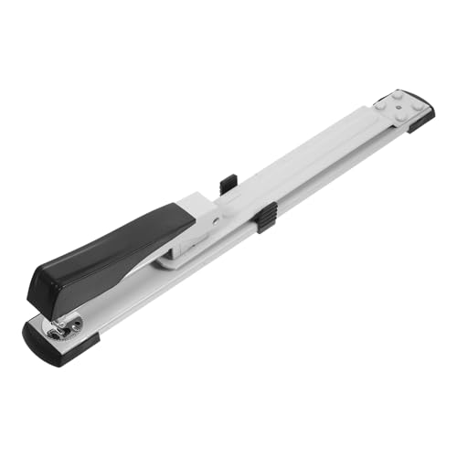 Operitacx Großer Kapazitäts Heftgerät mit Langem Arm Praktischer Bürotisch Heftgerät für Schule und Büro für Zuhause Ergonomisches Design Silberne Ausführung von Operitacx