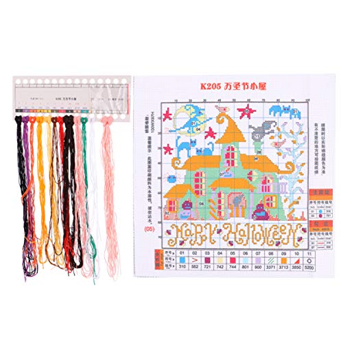 Operitacx Halloween Diy Stickerei Starter Kit mit Ökologischem Baumwollgarn Fädig Vorgedrucktes Kreuzstich Materialpaket für Anfänger Weiches Baumwolltuch Handarbeitsset Operitacx Halloween Diy Stickerei Starter Kit mit Ökologischem Baumwollgarn Fädig Vorgedrucktes Kreuzstich Materialpaket für Anfänger Weiches Baumwolltuch Handarbeitsset von Operitacx