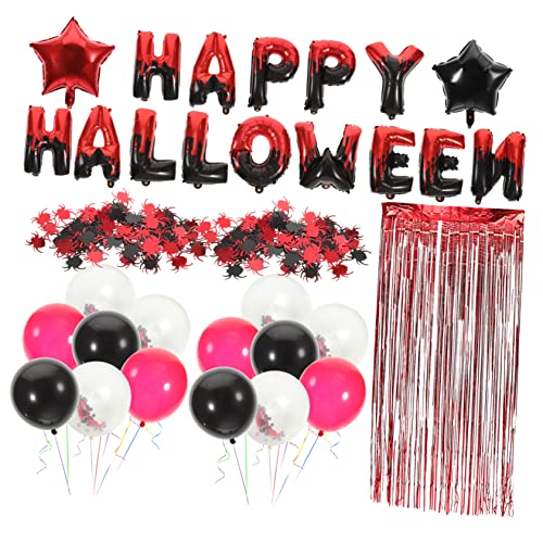 Operitacx Halloween Party Dekorationsset Schwarz Rot mit Luftballons Papierschleier und Spinnen Pailletten Einfach Montierbar für Zuhause Büro Kindergarten und Festival Perfektes Operitacx Halloween Party Dekorationsset Schwarz Rot mit Luftballons Papierschleier und Spinnen Pailletten Einfach Montierbar für Zuhause Büro Kindergarten und Festival Perfektes von Operitacx