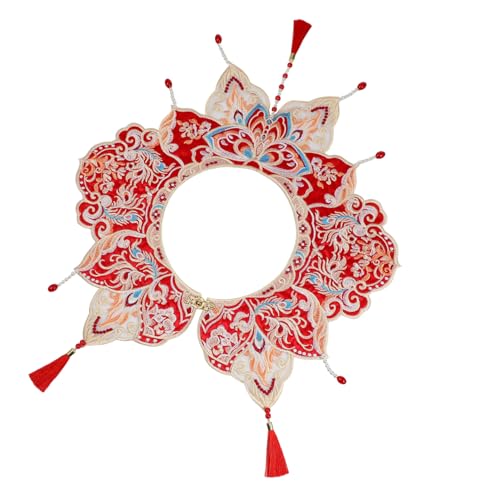 Operitacx Hanfu Blumenkragen Umhang mit Quasten für Abschlusszeremonien Schultercape für College Studierende Elegantes Accessoire mit Traditionellem Flair und Modernen Akzenten für von Operitacx